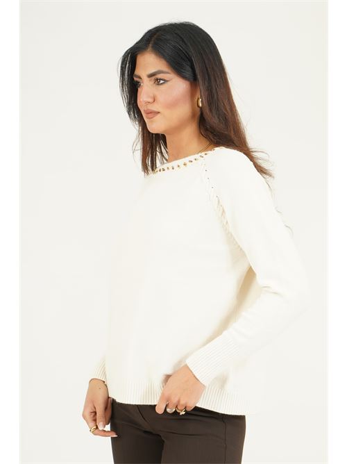 Maglia con applicazioni GM by Gai Mattiolo | GM4318ACCBURRO